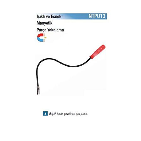 NT Tools Işıklı ve Esnek Manyetik Parça Yakalama 5 LB. NTPU13