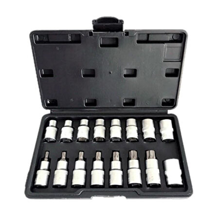 Nt Tools 16 Parça 1/2" Torx ve E Tipi Torx Lokma Seti CrV NCSET83