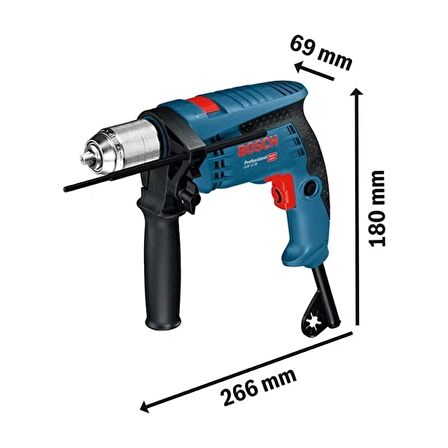 Bosch Profesyonel GSB 13 RE Elektrikli Darbeli Matkap 600W 13mm Supra Mandren 0601217100