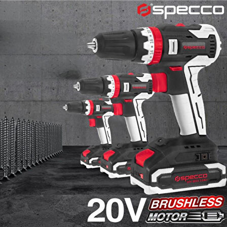 Specco Profesyonel 20V 80Nm. Akülü Darbeli Delme Vidalama 4A Çift Akü Çantalı XSP20V-4041