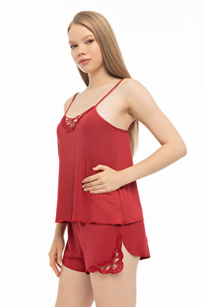 Mikro Penye Kumaş Şortlu Pijama Takımı