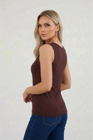 Kadın Kolsuz Basic Düz Body Esnek Günlük Şık U Yaka Prenses Yaka