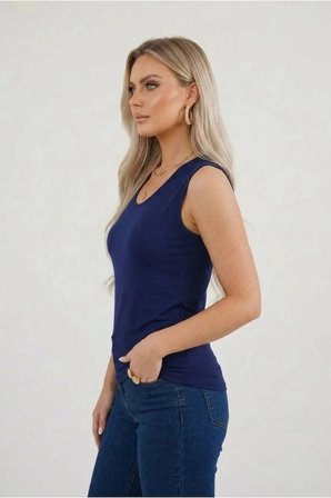 Kadın Kolsuz Basic Düz Body Esnek Günlük Şık U Yaka Prenses Yaka