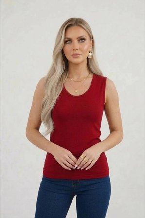 Kadın Kolsuz Basic Düz Body Esnek Günlük Şık U Yaka Prenses Yaka