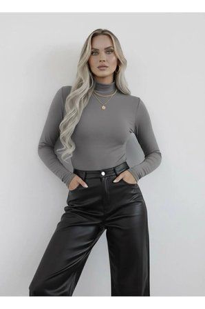 Kadın Balıkçı Yaka Uzun Kollu Body – Basic Düz Model 3'lü Paket