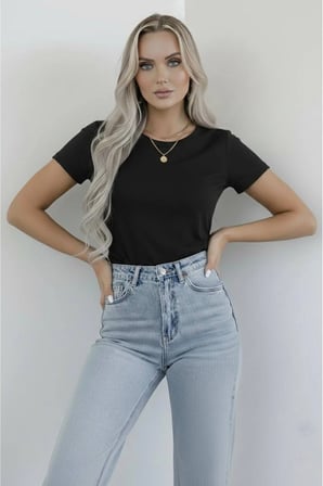 Kadın Basic Tişört 4'lü Paket Pamuklu Kısa Kollu Bisiklet Yaka Günlük Yazlık Üst