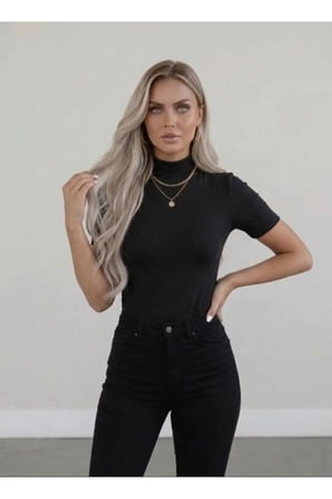 Kadın 4'lü Viskon Body Yarım Balıkçı Yaka Yarım Kol