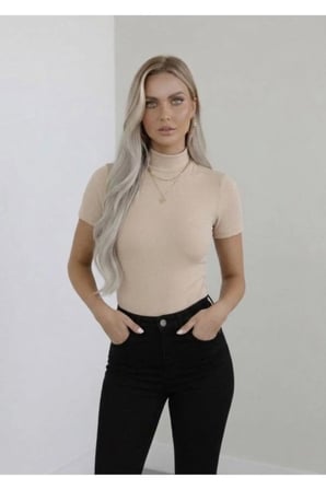 Kadın 4'lü Viskon Body Yarım Balıkçı Yaka Yarım Kol Bej Gri Beyaz Kahve