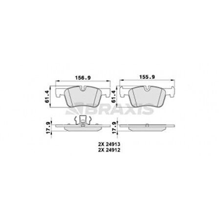 Bmw Fren Balatası On Bmw F20 F21 F30 F31 F32 F33 F36 - Braxıs Aa0245