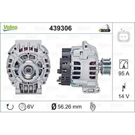 Renault Alternator 12v 95a Clio II Espace Kangoo Laguna - Valeo 439306