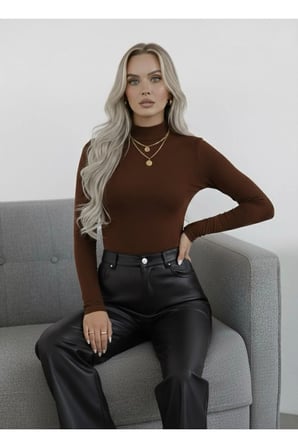 Likralı Viskon Esnek Kadın Balıkçı Yaka Uzun Kollu Body 3’lü Paket (Siyah–Kahve–Bej) | Günlük & Ofis
