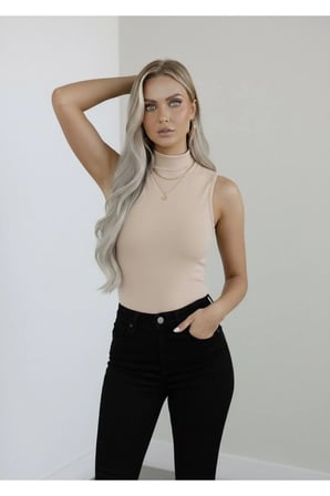 Kadın 6'lı Sıfır Kol Kolsuz Body Viskon Boğazlı Badi 6 Adet Balıkçı Yaka