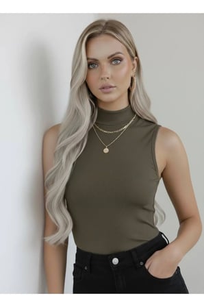 Kadın 6'lı Sıfır Kol Kolsuz Body Viskon Boğazlı Badi 6 Adet Balıkçı Yaka