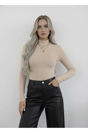 Kadın Balıkçı Yaka Uzun Kollu Body – Basic Düz Model 2'li Paket