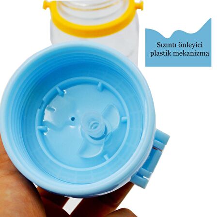 BottleBoss Geyik Figürlü Pipetli Taşıma Askılı Çocuk Matarası 500 Ml Pastel Mavi