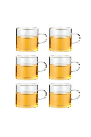 Pulia 6'lı Borosilikat Cam Kahve Fincanı - 125 ml