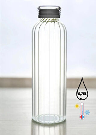 My Bottle Çizgili Tasarım Cam Matara 750 ml