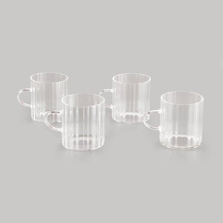 Cambu Borosilikat Cam 4'lü Espresso Fincan Seti - Şeffaf - 150 ml