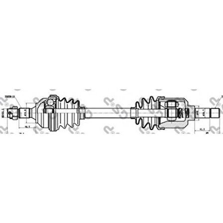 Psa Aks Sol Komple (dis Freze 25, IC Freze: 24, Uzunluk: 573mm) P205 Gti Xu9ja Xu9j1 (1,9 Benzinli) - Gsp 245134