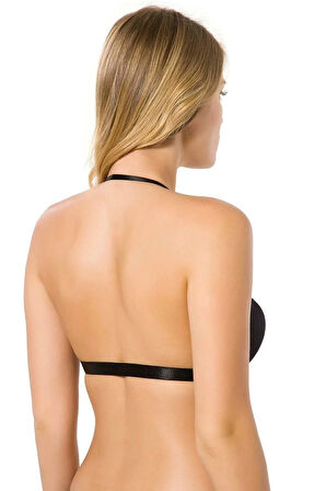 Kadın Ten Renk Dolgulu Destekli Sırtı Şeffaf Straplez Sütyen