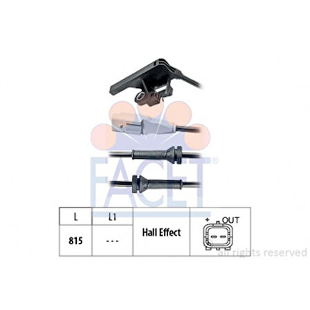 Psa Abs Kablosu Sensoru Arka Sag Sol 307 C4 1.6 2.0 01> - Facet 21.0027