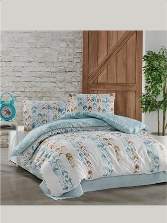 KRİSTAL TERRY COTTON MAVİŞ MİNT NEVRESİM TAKIMI ÇİFT KİŞİLİK