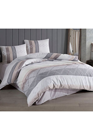 Kristal Çift Kişilik Ranforce Nevresim Takımı Olimpos Gri