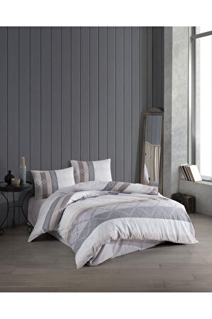 Kristal Çift Kişilik Ranforce Nevresim Takımı Olimpos Gri