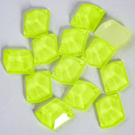 Gymo Premium Delikli Dikme Kristal Taş Cosmic 10*14mm N04 Citrine Neon (36 Ad)