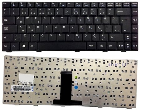 Asus F80, F80C, F80Cr, F80L, F80Q, F80S, F83 Notebook Klavyesi - Siyah TR V020462UK1