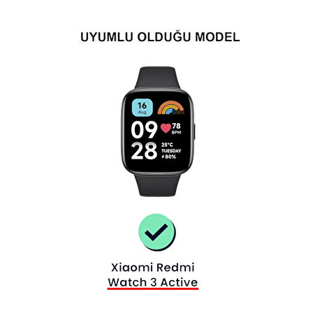 Xiaomi Uyumlu Redmi Watch 3 Active 1.83" Ekran Koruyucu 3D Kavisli Full Kaplama Pmma