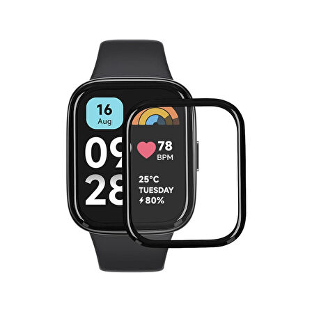 Xiaomi Uyumlu Redmi Watch 3 Active 1.83" Ekran Koruyucu 3D Kavisli Full Kaplama Pmma