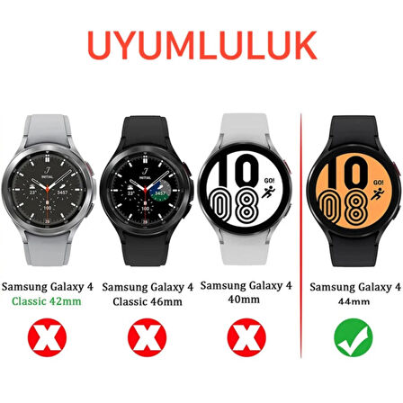 Samsung Uyumlu Galaxy Watch 4 44MM Ekran Koruyucu 3D Kavisli Full Kaplama Pmma Pet