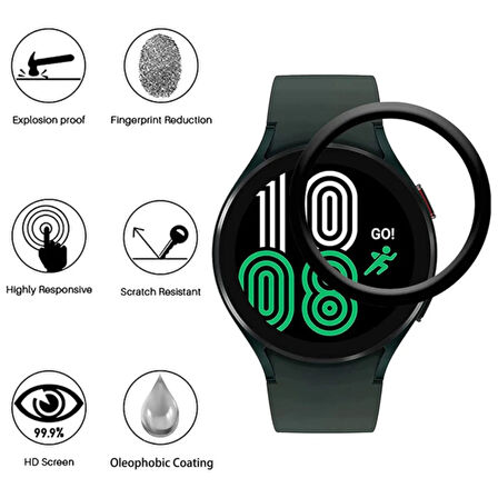 Samsung Uyumlu Galaxy Watch 4 44MM Ekran Koruyucu 3D Kavisli Full Kaplama Pmma Pet