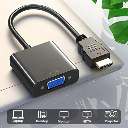 HDMI To VGA Dişi Çevirici Adaptör Görüntü Aktarma Çevirici