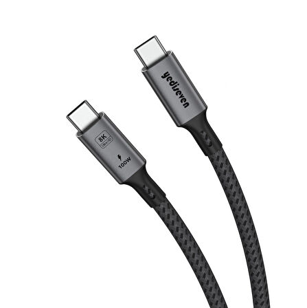 USB 4 To Type C 4.0 Harici SSD Kablosu 40GBPS Hızlı Veri Aktarma 100WATT Kısa Şarj Kablosu 20 cm