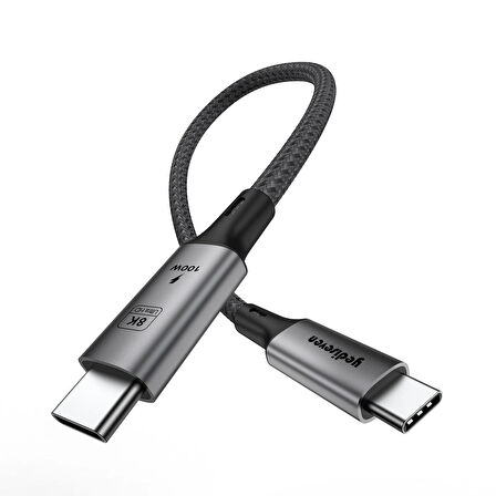 USB 4 To Type C 4.0 Harici SSD Kablosu 40GBPS Hızlı Veri Aktarma 100WATT Kısa Şarj Kablosu 20 cm