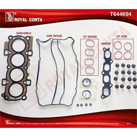 Ford Motor Takım Conta (skt Keceli+subap Lastıklı Ust) S,k,c Harıc Ford  Fiesta VI   1.4 16v. 97 Hp 10.08 - Royal T644694