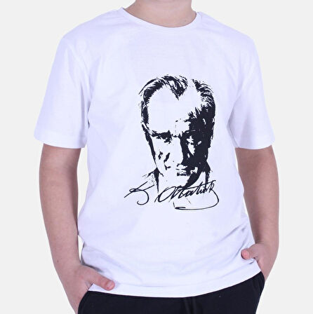 4-12 Yaş Kız Çocuk Atatürk Baskılı T-Shirt