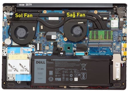Dell G3 3579 P75F Gaming Notebook Gpu Fanı - Ver.2 (Sol Fan) / FAN605V2