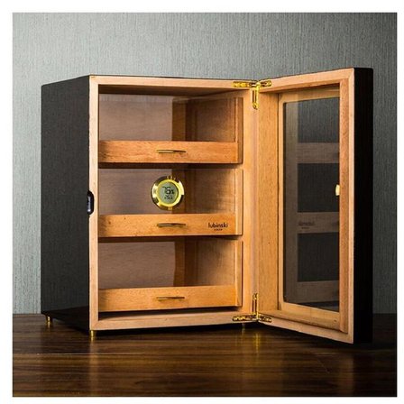 Lubinski Camlı 3 Çekmeceli Humidor Puro Kutusu Maun 100s LB-027