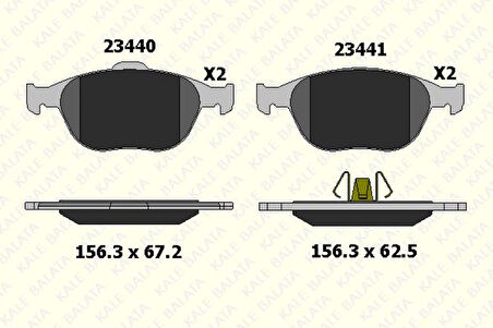 Ford On Fren Balatası Connect 1.8tdci 02>13 - Kale B 23440 176 05 Ans