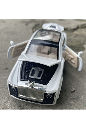 Rolls Royce Sweptail 1:36 Ölçek Sesli Ve Işıklı Metal Çek Bırak Oyuncak Araba - Beyaz