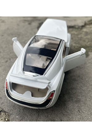 Rolls Royce Sweptail 1:36 Ölçek Sesli Ve Işıklı Metal Çek Bırak Oyuncak Araba - Beyaz