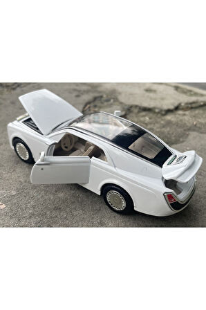 Rolls Royce Sweptail 1:36 Ölçek Sesli Ve Işıklı Metal Çek Bırak Oyuncak Araba - Beyaz