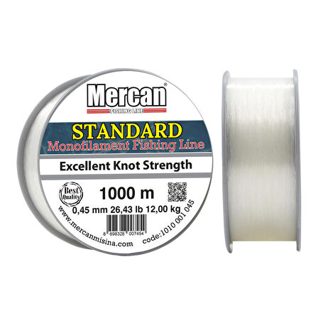 Mercan Standart 1000-800-600-500 m. Şeffaf Bobin Misina