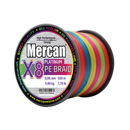 Mercan Pe Örgü Platinum X8 Multicolor ip 500m Misina