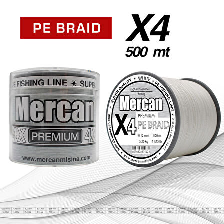 Mercan Pe Örgü Premium X4 ip 500m Misina