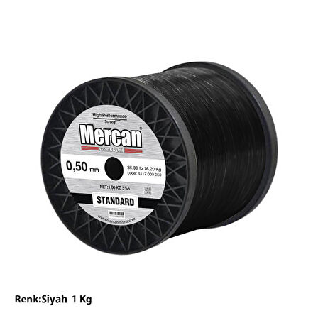 Mercan Standart 1 Kg Siyah Bobin Misina