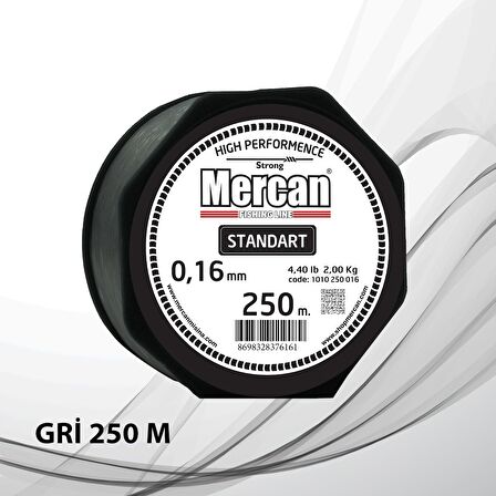 Mercan Standart Gri Renk Makara Misina 250 m-150 m